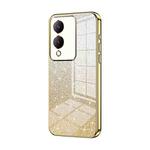 For vivo Y17s Gradient Glitter Powder Electroplated Phone Case(Gold)