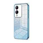 For vivo Y17s Gradient Glitter Powder Electroplated Phone Case(Blue)