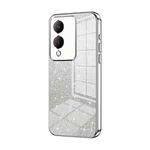 For vivo Y17s Gradient Glitter Powder Electroplated Phone Case(Silver)