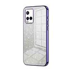 For vivo Y21 / Y33s / Y21s / T1x India Gradient Glitter Powder Electroplated Phone Case(Purple)