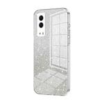 For vivo Y53s 5G / T1x 5G  / iQOO Z5x Gradient Glitter Powder Electroplated Phone Case(Transparent)