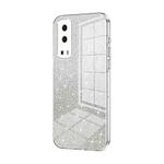 For vivo Y72 5G / iQOO Z3 / Y75s Gradient Glitter Powder Electroplated Phone Case(Transparent)