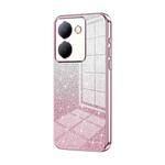 For vivo Y78 China / Y36 / Y36 5G Gradient Glitter Powder Electroplated Phone Case(Pink)