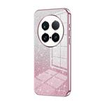 For vivo X100 Ultra Gradient Glitter Powder Electroplated Phone Case(Pink)