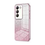 For vivo V30 SE Gradient Glitter Powder Electroplated Phone Case(Pink)