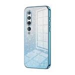 For Xiaomi Mi 10 5G Gradient Glitter Powder Electroplated Phone Case(Blue)