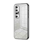 For Xiaomi Mi 10S Gradient Glitter Powder Electroplated Phone Case(Black)