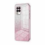 For Xiaomi Mi 10 Lite 5G Gradient Glitter Powder Electroplated Phone Case(Pink)