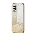 For Xiaomi Mi 10 Lite 5G Gradient Glitter Powder Electroplated Phone Case(Gold)