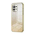 For Xiaomi Mi 11 Gradient Glitter Powder Electroplated Phone Case(Gold)