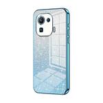 For Xiaomi Mi 11 Pro Gradient Glitter Powder Electroplated Phone Case(Blue)