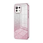 For Xiaomi Mi 11 Lite 4G / 5G Gradient Glitter Powder Electroplated Phone Case(Pink)