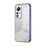 For Xiaomi 12T Pro Gradient Glitter Powder Electroplated Phone Case(Purple)
