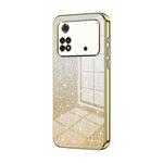 For Xiaomi Poco M4 Pro Gradient Glitter Powder Electroplated Phone Case(Gold)