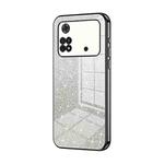 For Xiaomi Poco M4 Pro Gradient Glitter Powder Electroplated Phone Case(Black)