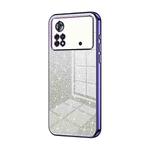 For Xiaomi Poco X4 Pro 5G Gradient Glitter Powder Electroplated Phone Case(Purple)