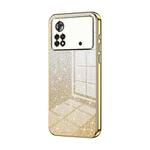 For Xiaomi Poco X4 Pro 5G Gradient Glitter Powder Electroplated Phone Case(Gold)