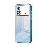 For Xiaomi Poco X4 Pro 5G Gradient Glitter Powder Electroplated Phone Case(Blue)