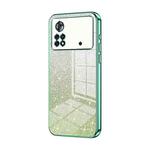 For Xiaomi Poco X4 Pro 5G Gradient Glitter Powder Electroplated Phone Case(Green)