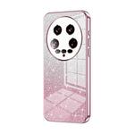 For Xiaomi 14 Ultra Gradient Glitter Powder Electroplated Phone Case(Pink)