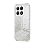 For Xiaomi 14T Pro Gradient Glitter Powder Electroplated Phone Case(Transparent)