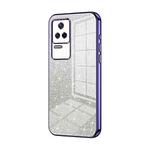 For Xiaomi Redmi K40S / Poco F4 Gradient Glitter Powder Electroplated Phone Case(Purple)