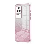 For Xiaomi Redmi K40S / Poco F4 Gradient Glitter Powder Electroplated Phone Case(Pink)