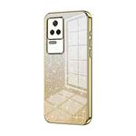 For Xiaomi Redmi K40S / Poco F4 Gradient Glitter Powder Electroplated Phone Case(Gold)