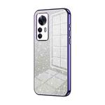 For Xiaomi Redmi K50 Ultra / Xiaomi 12T Gradient Glitter Powder Electroplated Phone Case(Purple)