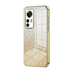 For Xiaomi Redmi K50 Ultra / Xiaomi 12T Gradient Glitter Powder Electroplated Phone Case(Gold)