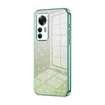 For Xiaomi Redmi K50 Ultra / Xiaomi 12T Gradient Glitter Powder Electroplated Phone Case(Green)