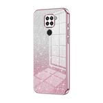 For Xiaomi Redmi Note 9 / 10X 4G Gradient Glitter Powder Electroplated Phone Case(Pink)