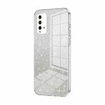 For Xiaomi Redmi Note 9 4G Gradient Glitter Powder Electroplated Phone Case(Transparent)