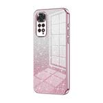 For Xiaomi Redmi Note 11 Global / Note 11S Gradient Glitter Powder Electroplated Phone Case(Pink)