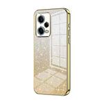 For Xiaomi Redmi Note 12 Pro 5G Gradient Glitter Powder Electroplated Phone Case(Gold)