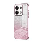 For Xiaomi Redmi Note 13 5G Gradient Glitter Powder Electroplated Phone Case(Pink)