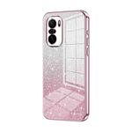 For Xiaomi Redmi K40 / K40 Pro / K40 Pro+ Gradient Glitter Powder Electroplated Phone Case(Pink)