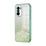 For Xiaomi Redmi K40 / K40 Pro / K40 Pro+ Gradient Glitter Powder Electroplated Phone Case(Green)