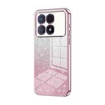 For Redmi K70 Ultra Gradient Glitter Powder Electroplated Phone Case(Pink)