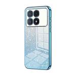 For Redmi K70 Ultra Gradient Glitter Powder Electroplated Phone Case(Blue)