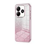 For Redmi Note 14 5G Gradient Glitter Powder Electroplated Phone Case(Pink)