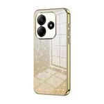 For Redmi Note 14 5G Gradient Glitter Powder Electroplated Phone Case(Gold)