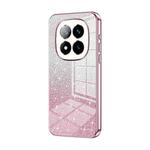 For Redmi Note 14 Pro+ Gradient Glitter Powder Electroplated Phone Case(Pink)