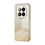 For Redmi Note 14 Pro+ 5G Gradient Glitter Powder Electroplated Phone Case(Gold)