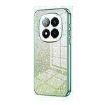 For Redmi Note 14 Pro+ 5G Gradient Glitter Powder Electroplated Phone Case(Green)