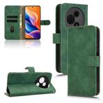For TCL 605 Skin Feel Magnetic Flip Leather Phone Case(Green)