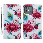 For Blackview A55 Pro Painted Pattern Horizontal Flip Leather Phone Case(Peacock Flower)