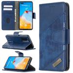 For Huawei P40 Matching Color Crocodile Texture Horizontal Flip PU Leather Case with Holder & Card Slots & Wallet(Blue)