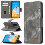 For Huawei P40 Matching Color Crocodile Texture Horizontal Flip PU Leather Case with Holder & Card Slots & Wallet(Grey)