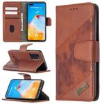 For Huawei P40 Matching Color Crocodile Texture Horizontal Flip PU Leather Case with Holder & Card Slots & Wallet(Brown)
